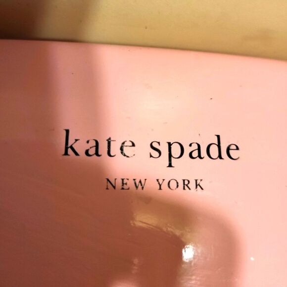 NEW Kate Spade Pink/Green Leather Velvet Lined Hard Clamshell Sun/Eyeglass Case - Picture 3 of 3